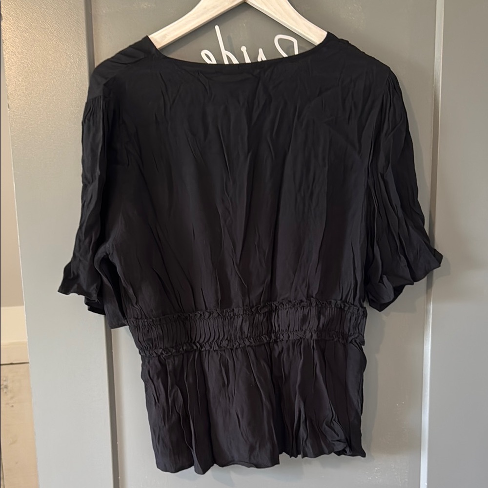 Black Button-Up Women's Top - Picture 3 of 3